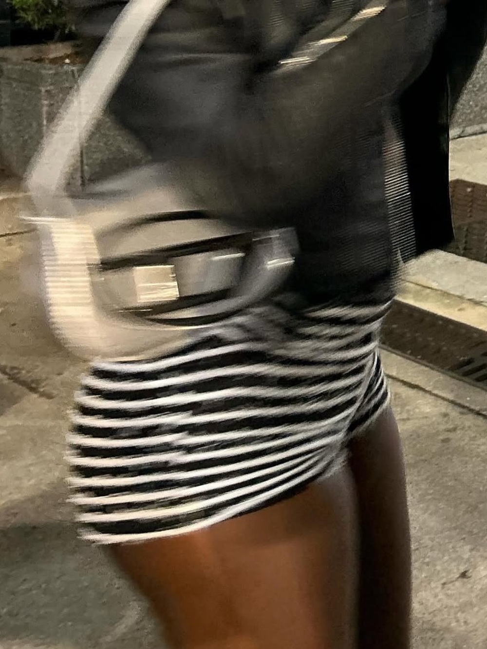 Striped Black and White Shorts